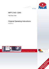 MAHA Maschinenbau Haldenwang MPP 2240 Original Operating Instructions