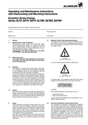 Allweiler SETP Series Operating And Maintenance Instructions Manual