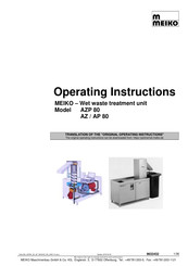 Meiko AP 80 Operating Instructions Manual