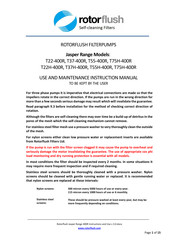 ROTORFLUSH Jasper T55-400R Use And Maintenance Instruction Manual