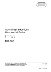 W&H teon RID-100 Operating Instructions Manual