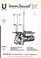 UnionSpecial CLASS 2100 Instructions For Adjusting And Operating