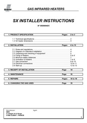 SBM SX Series Installer's Instructions