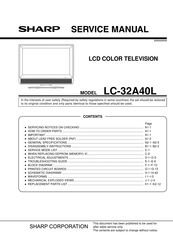 Sharp LC-32A40L Service Manual