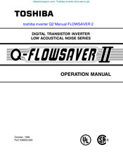 Toshiba Q-Flowsaver II Operation Manual