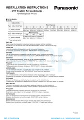 Panasonic CZ-KPU21 Installation Instructions Manual