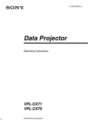 Sony VPL-CX71 Operating Instructions Manual