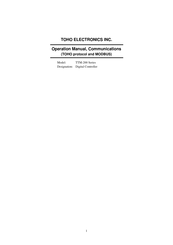 Toho Electronics TTM-200 Series Operation Manual, Communications