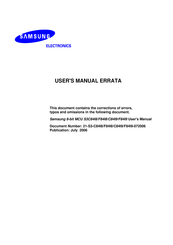 Samsung S3F84I8 User Manual