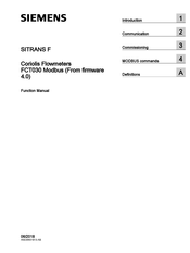 Siemens SITRANS F Coriolis FCT030 Function Manual