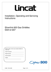 Lincat Silverlink 600 Installation, Operating And Servicing Instructions