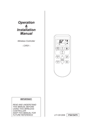 Johnson Controls CIR01 Customer Operation & Installation Manual