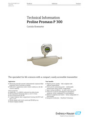 Endress+Hauser Proline Promass P 300 Manual