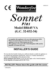 Wonderfire Sonnet Plus BR645 VA Installer's Manual