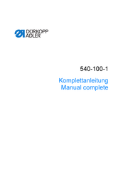 DURKOPP ADLER 540-100-1 Manual Complete