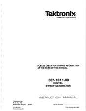 Tektronix 067-1011-00 Instruction Manual