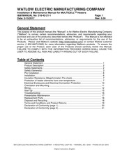 Watlow MULTICELL Installation & Maintenance Manual