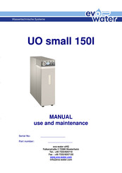 evo water UO small 150l Manual Use And Maintenance