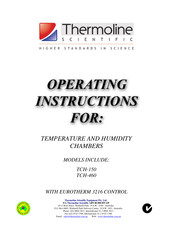 Thermoline Scientific Equipment TCH-150 Operating Instructions Manual