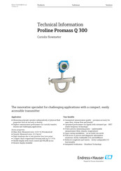 Endress+Hauser Proline Promass Q 300 Manual