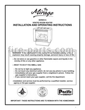 Pacific energy The Mirage A Series Installation And Operating Instructions Manual
