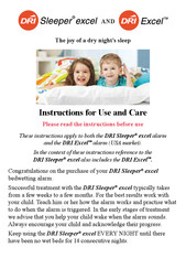 DRI Sleeper excel Instructions For Use And Care Manual