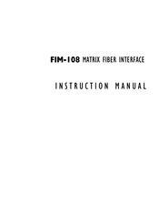 Clear-Com FIM-108 Instruction Manual