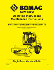 Fayat Group BOMAG BW177D-50 Operating Instructions, Maintenance Instructions