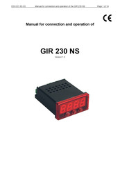 GREISINGER GIR 230 NS Manual For Connection And Operation