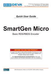 DEVA Broadcast SmartGen Micro Quick User Manual
