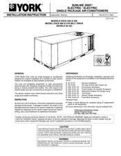 York SUNLINE 2000 D3CE 036 Installation Instruction