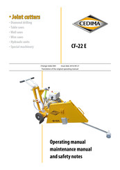 Cedima CF 22 E Safety, Operating And Maintenance Instructions