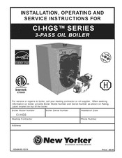 New Yorker CI-HGS Series Installation, Operating And Service Instructions