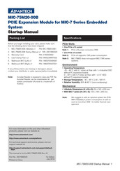 Advantech MIC-75M20-00B Startup Manual