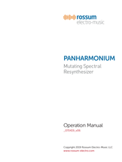 Rossum PANHARMONIUM Operation Manual