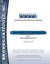 Broadcast Tools STI-II Installation And Operation Manual