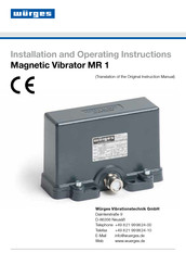 WÜRGES MR 1 Installation And Operating Instructions Manual