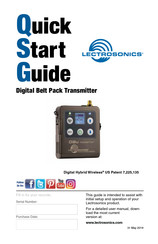 Lectrosonics Digital Hybrid Wireless DBu Quick Start Manual