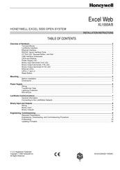 Honeywell EXCEL 5000 OPEN ZAPP Installation Instructions Manual