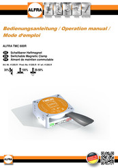ALFRA TMC 600R Operation Manual