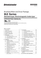 Oriental motor BLE Series Operating Manual
