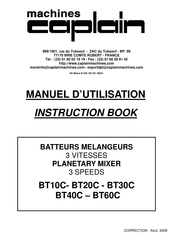 Caplain Machines BT20C Instruction Book