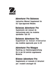 OHAUS Adventurer Pro AV2101DMR Instruction Manual Supplement