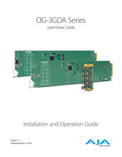 AJA OG-3GDA Series Installation And Operation Manual