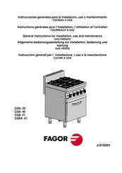 Fagor CG6-41 General Instruction For Installation Use And Maintenance