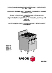 Fagor CGE6-41 General Instruction For Installation Use And Maintenance