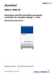 ZIEHL-ABEGG Acontrol PDE-10 Operating Instructions Manual