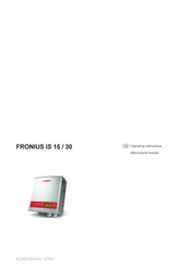Fronius FRONIUS IS 15 Operating Instructions Manual