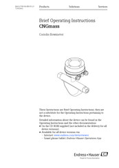 Endress+Hauser CNGmass Brief Operating Instructions