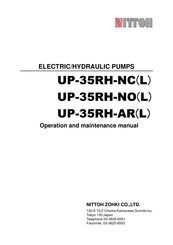 Nittoh UP-35RH-NCL Operation And Maintenance Manual